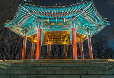 Seul Kulesi güzel geleneksel Architectureat, Namsan Mountai