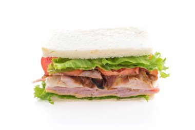 beyaz zemin üzerinde sandviç