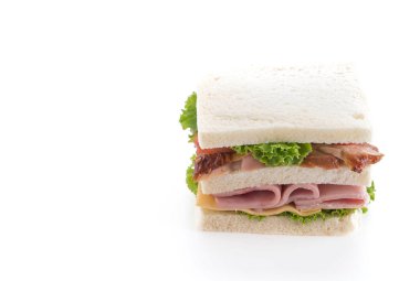 beyaz zemin üzerinde sandviç