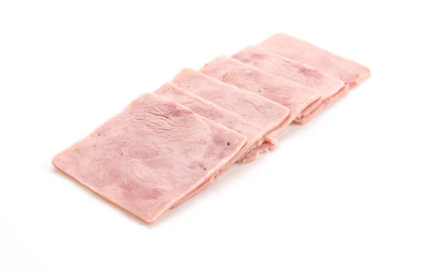 Varkensvlees ham op witte achtergrond — Stockfoto