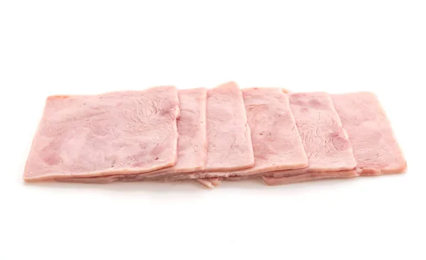 흰색 바탕에 돼지고기 햄 — 스톡 사진