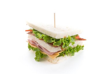 beyaz zemin üzerinde sandviç