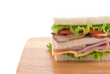 beyaz zemin üzerinde sandviç