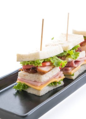 beyaz zemin üzerinde sandviç