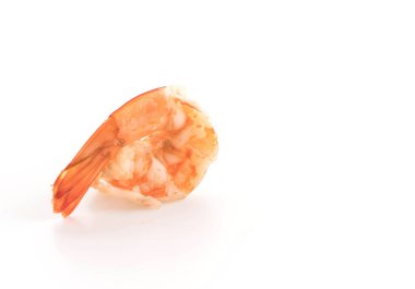 Beyaz arkaplanda taze karides / karides