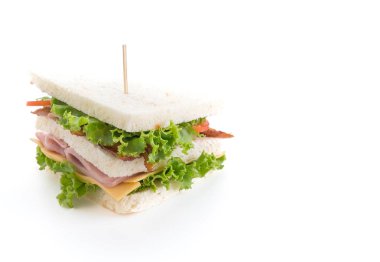 beyaz zemin üzerinde sandviç