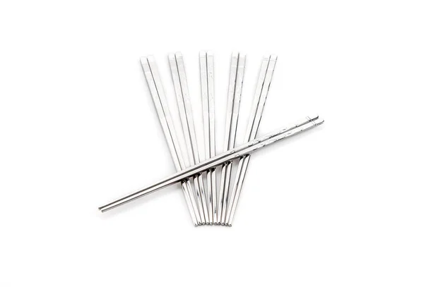 A set of Korean flat metal chopsticks — Stock Photo, Image