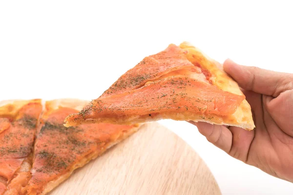 Pizza salmon asap — Stok Foto