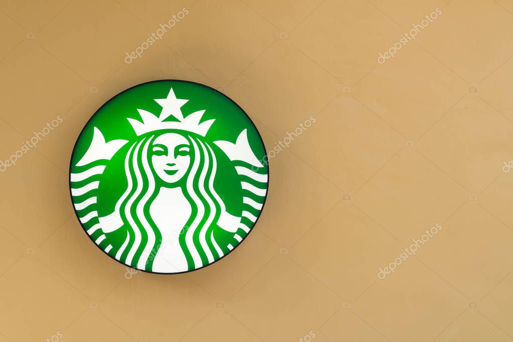 9 April 2016 : Thailand, Starbucks Signs. Starbucks is the largest coffeehouse company in the world.