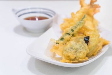 Tempura set on the table clipart