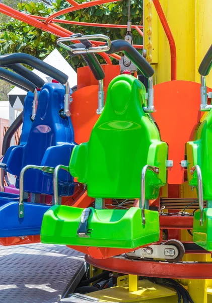 Roller coaster seats at amusement park — Stock Photo, Image