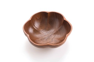 Beyaz arka plan üzerinde ahşap tepsi