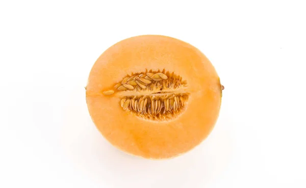 Cantaloupe segar di latar belakang putih — Stok Foto