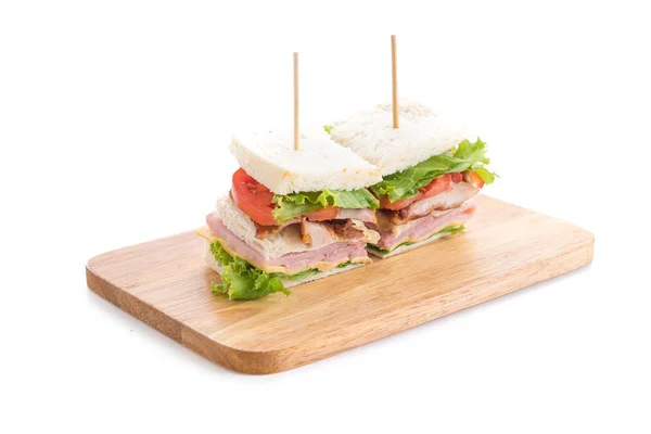 Sandwich su sfondo bianco — Foto Stock