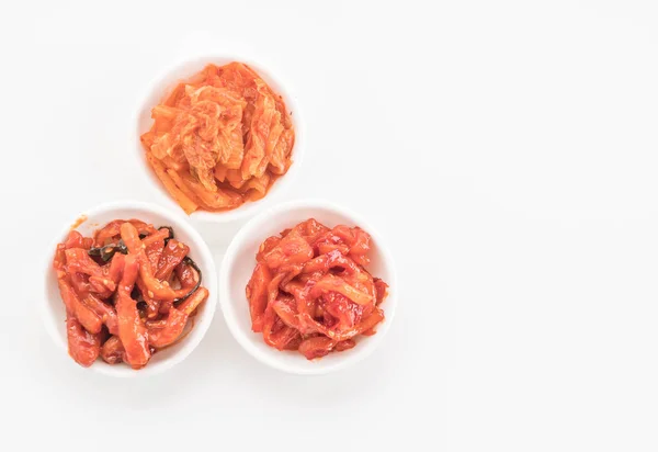 Chou chinois, calmar et kimchi de radis — Photo