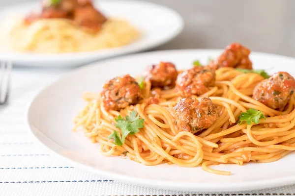 Esparguete e almôndegas — Fotografia de Stock