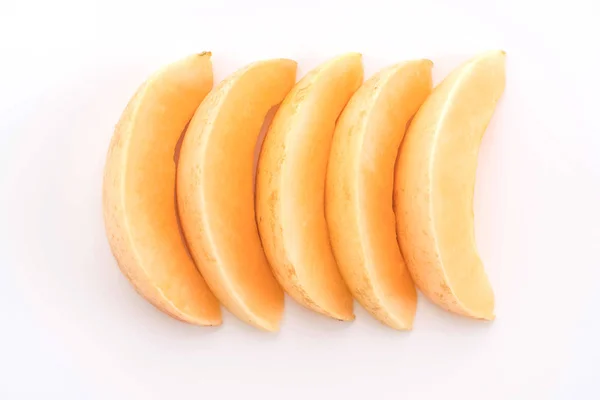 Fresh cantaloupe on white background — Stock Photo, Image
