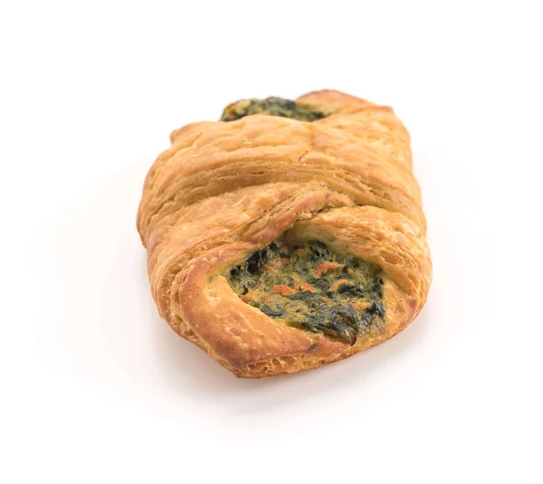 Spinach croissant on white background — Stock Photo, Image