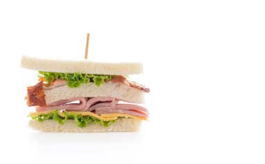 beyaz zemin üzerinde sandviç