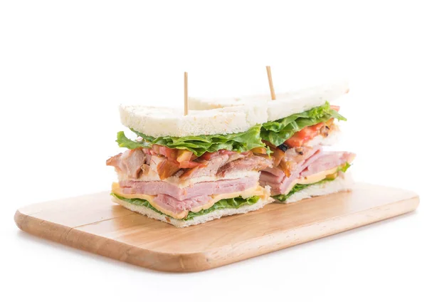 Sandwich su sfondo bianco — Foto Stock