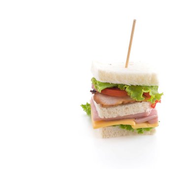 beyaz zemin üzerinde sandviç