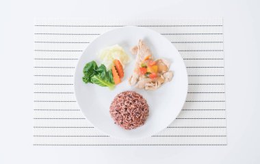 Kızartma tavuk tatlı biber ve berry pirinç 