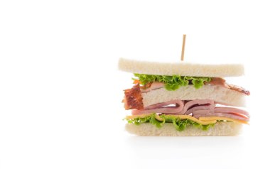 beyaz zemin üzerinde sandviç