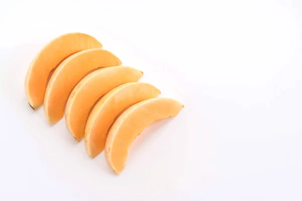Fresh cantaloupe on white background — Stock Photo, Image