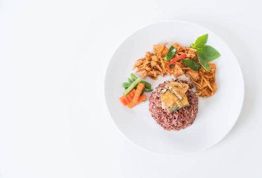  domuz Curry berry pirinç ve omlet ile kaydırma