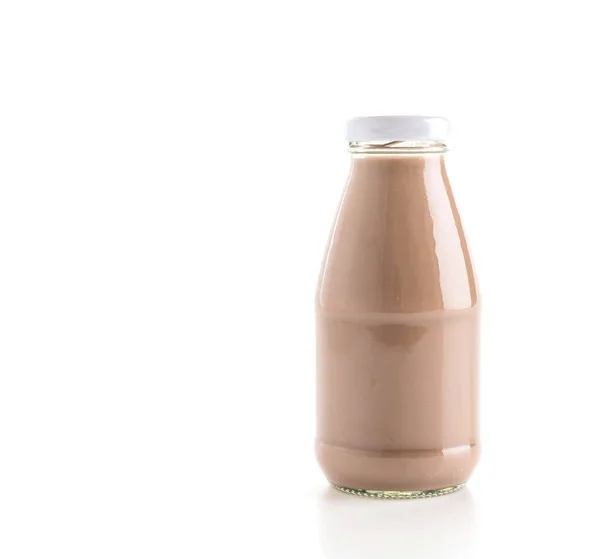 Czekoladowe mleko na białym tle — Zdjęcie stockowe