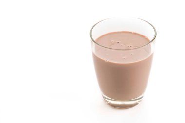 beyaz zemin üzerine çikolatalı süt