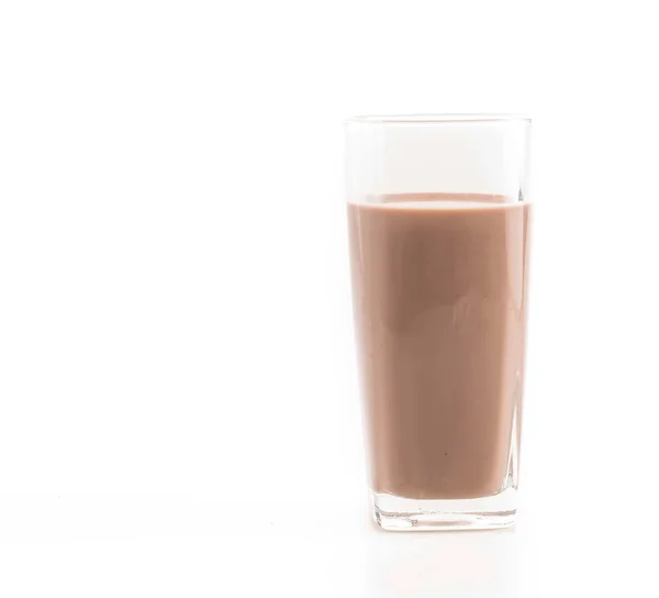 在白色背景上的巧克力牛奶 — 图库照片