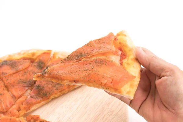 Smoked salmon pizza — Stock Photo, Image