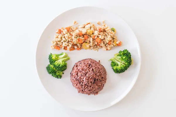 stock image Stir Fried Minced Chicken and Carrot with Berry Rice