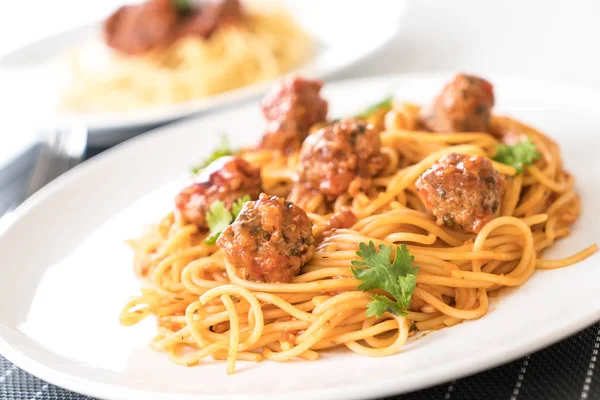 Spaghetti and meatballs — Stock Photo, Image