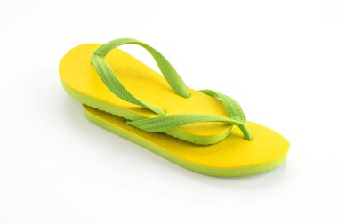 Beyaz arka plan üzerinde lastik terlikler