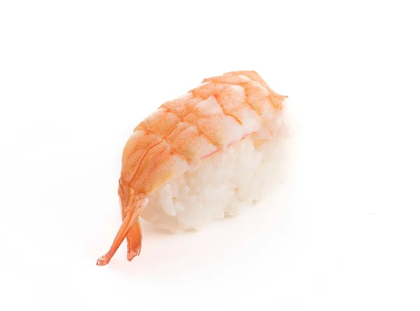 Garnalen sushi op witte achtergrond — Stockfoto