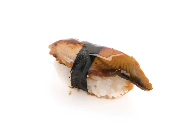 Sushi de anguila sobre fondo blanco — Foto de Stock