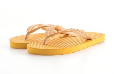 Beyaz arka plan üzerinde lastik terlikler