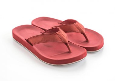 Beyaz arka plan üzerinde lastik terlikler