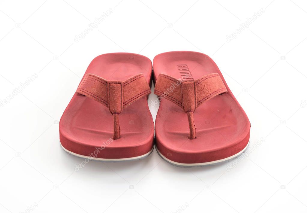 Rubber slippers on white background
