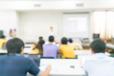 soyut insanların çalışma veya seminerde veya toplantı bulanıklık ya da atölye yapmak 