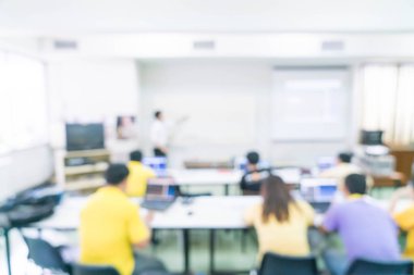 soyut insanların çalışma veya seminerde veya toplantı bulanıklık ya da atölye yapmak 