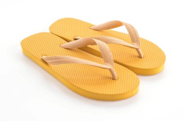 Beyaz arka plan üzerinde lastik terlikler