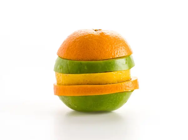 Mele affettate e frutta all'arancia — Foto Stock
