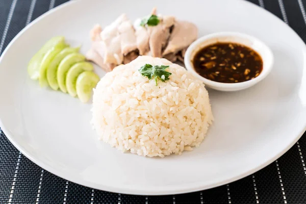Pollo al vapor con arroz — Foto de Stock