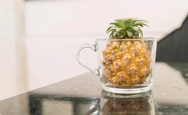 Pineapple in glass — Stock Photo, Image