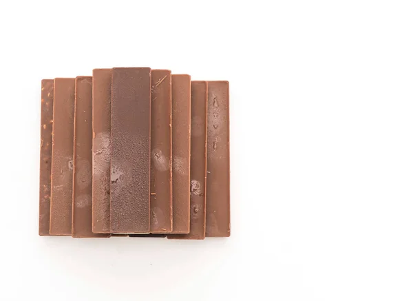 Coklat batangan pada latar belakang putih — Stok Foto