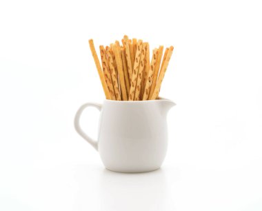 beyaz zemin üzerine bisküvi sopa