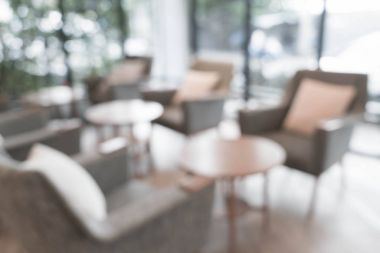 abstract blur empty chair in cafe'